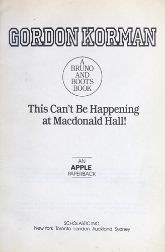 This can’t be happening at Macdonald Hall!