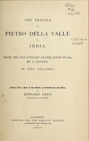 Cover of: The travels of Pietro della Valle in India: from the old English translation of 1664