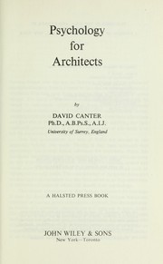 Cover of: Psychology for architects
