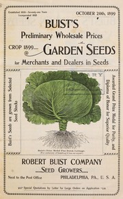 Cover of: Buist's preliminary wholesale prices: garden seeds for merchants and dealers in seeds