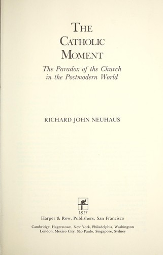 The Catholic moment