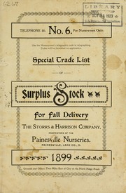Cover of: Special trade list of surplus stock for fall delivery: 1899