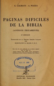 Cover of: Pa ginas difi ciles de la Biblia: Antiguo Testamento