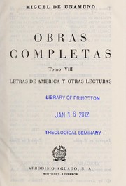 Cover of: Obras completas, Tomo VIII: Letras de América y otras lecturas