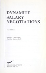Cover of: Dynamite salary negotiations by Ronald L. Krannich