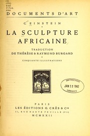 Cover of: La sculpture africaine