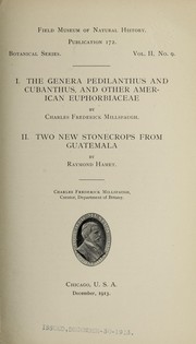 Cover of: I. The genera Pedilanthus and Cubanthus, and other American Euphorbiaceae