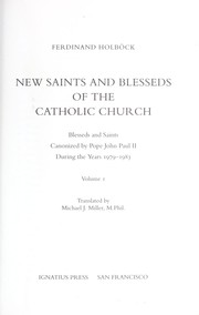 Cover of: New saints and blesseds of the Catholic Church