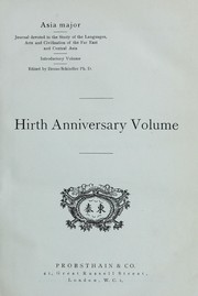 Hirth anniversary volume by Friedrich Hirth