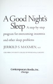 Cover of: A Good Night's Sleep