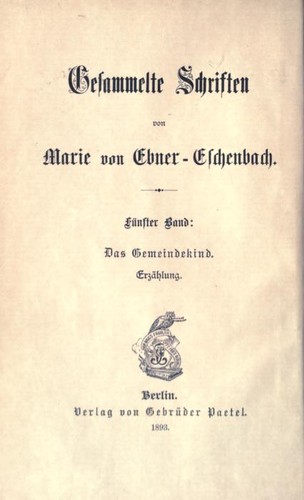 Gesammelte Schriften/5 – Das Gemeindekind (Erzählung)