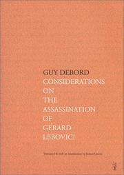 Cover of: Considerations on the Assassination of GÃ©rard Lebovici