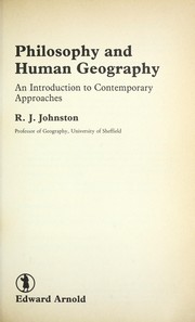 Cover of: Philosophy and human geography: an introduction to contemporary approaches