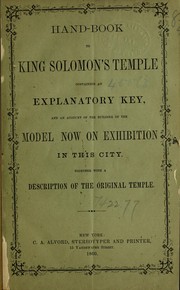 Cover of: Hand-book to King Solomon's temple
