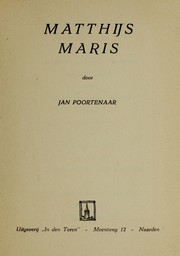 Cover of: Matthijs Maris by Poortenaar, Jan