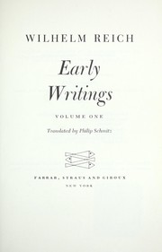 Cover of: Early writings