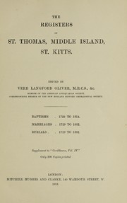 Cover of: The registers of St. Thomas, Middle Island, St. Kitts.