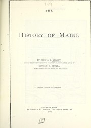 Cover of: The history of Maine
