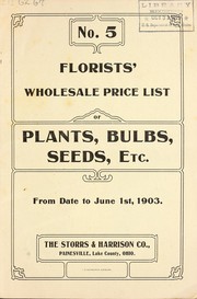 Cover of: Florists' wholesale price list of plants, bulbs, seeds, etc: from date to June 1st, 1903