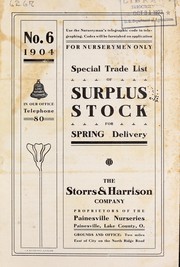 Cover of: Special trade list of surplus stock for spring delivery