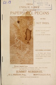 Cover of: 1904 price list of fine varieties of papershell pecans and other nut trees