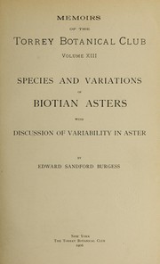 Cover of: Species and variations of Biotian asters: with discussion of variability in Aster