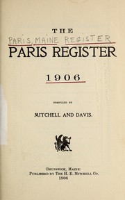 The Paris register, 1906 by Mitchell, H. E.