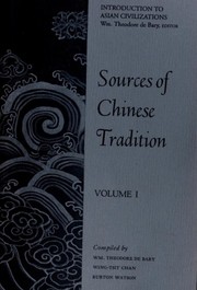 Cover of: Sources of Chinese Tradition, Volume I