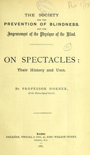 Cover of: On spectacles | Johann Friedrich Horner