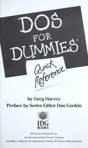Cover of: DOS for dummies quick reference