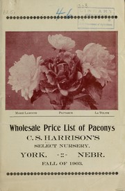 Cover of: Wholesale price list of paeonys