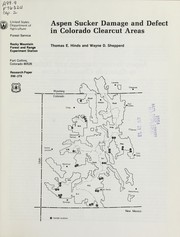 Cover of: Aspen sucker damage and defect in Colorado clearcut areas