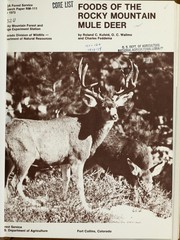 Cover of: Foods of the Rocky Mountain mule deer by Roland C. Kufeld