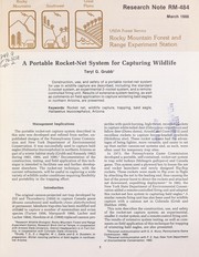 Cover of: A portable rocket-net system for capturing wildlife