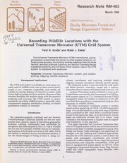Cover of: Recording wildlife locations with the Universal Transverse Mercator (UTM) grid system