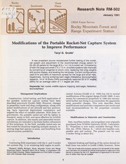 Cover of: Modifications of the portable rocket-net capture system to improve performance