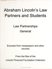 Cover of: Abraham Lincoln's law partners and students by Lincoln Financial Foundation Collection