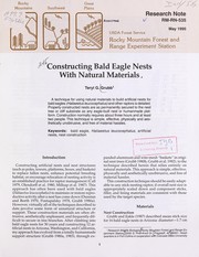 Cover of: Constructing bald eagle nests with natural materials