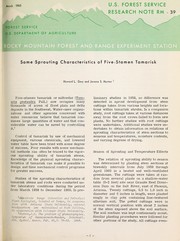 Cover of: Some sprouting characteristics of five-stamen tamarisk