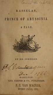 Cover of: Rasselas, prince of Abyssinia by Samuel Johnson