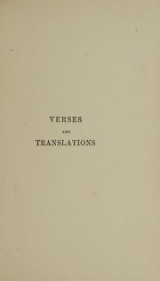 Cover of: Verses and translations