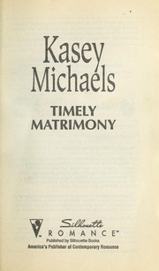 Cover of: Timely Matrimony (Hasty Weddings)