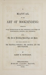 Cover of: A manual of the art of bookbinding