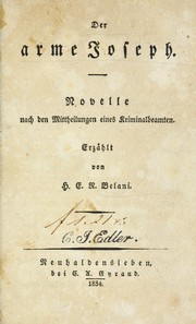 Cover of: Der arme Joseph: Novelle nach Mittheilungen eines Kriminalbeamten