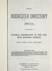 Cover of: Rochester [New Hampshire] directory, 1893 by 