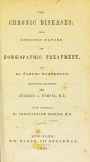 Cover of: Chronic diseases by Samuel Hahnemann