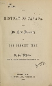 Cover of: The history of Canada | John Mercier McMullen