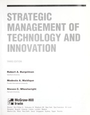 Cover of: Strategic management of technology and innovation