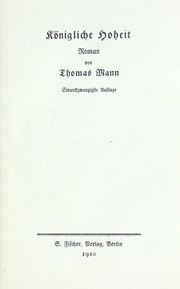 Cover of: Königliche hoheit by Thomas Mann