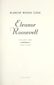 Cover of: Eleanor Roosevelt by Blanche Wiesen Cook